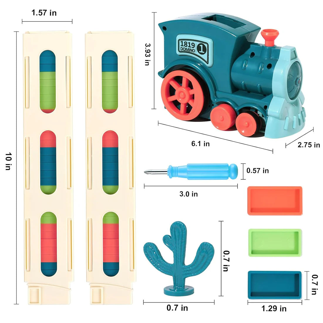 Automatic Domino Train Toy Set – Fun Learning Building Blocks Game for Kids (60 Pcs)