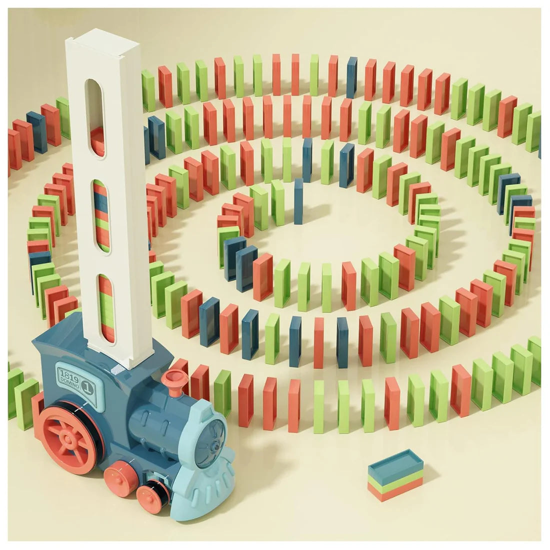 Automatic Domino Train Toy Set – Fun Learning Building Blocks Game for Kids (60 Pcs)