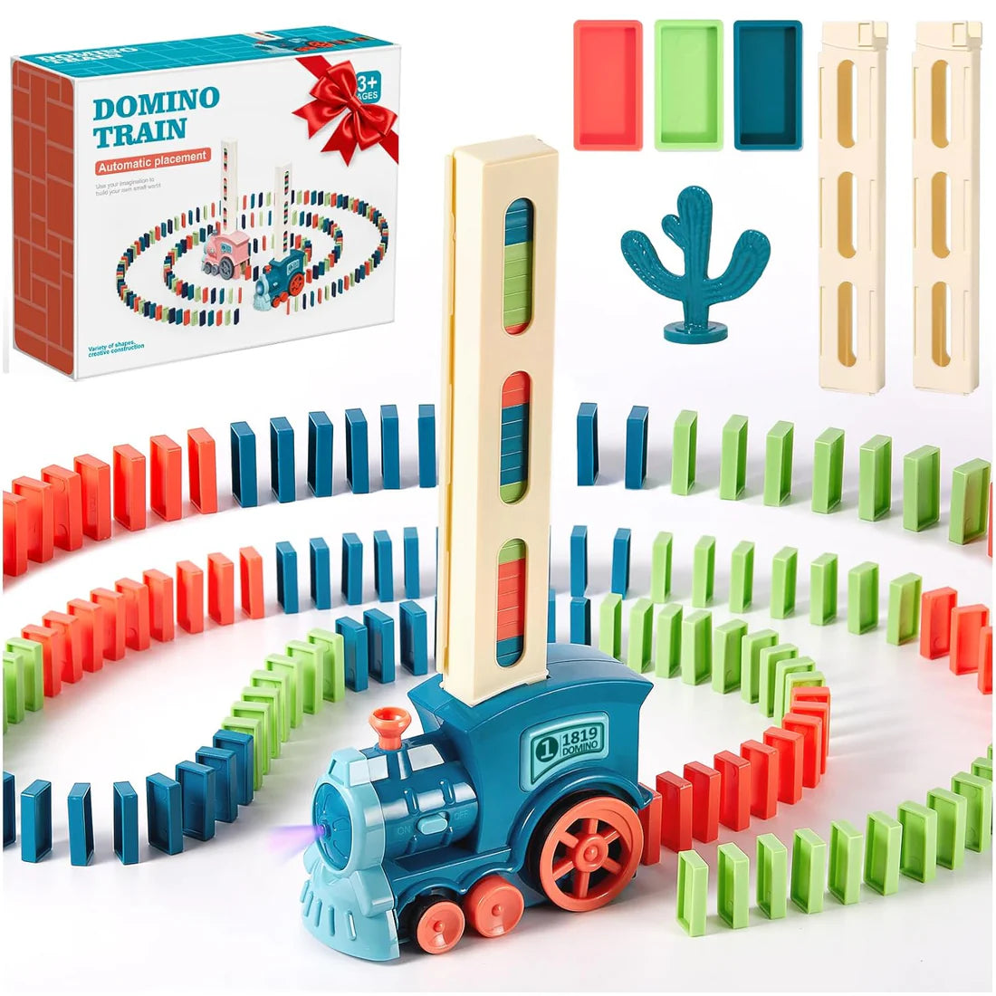 Automatic Domino Train Toy Set – Fun Learning Building Blocks Game for Kids (60 Pcs)